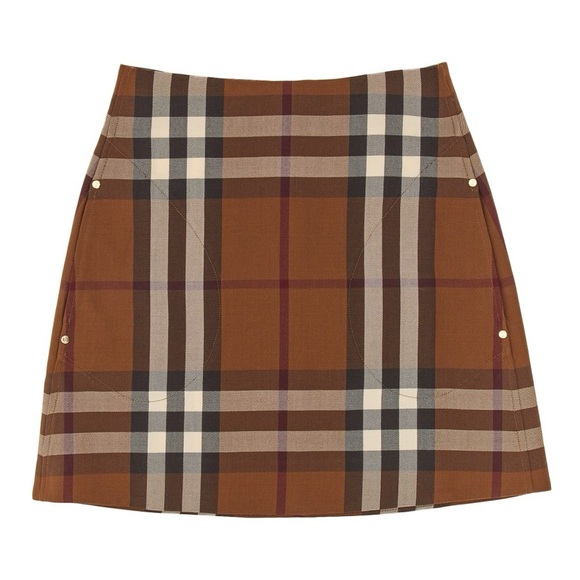 💯- New Authentic Burberry Wool Skirt with Classic Check Pattern - Picture 3 of 14
